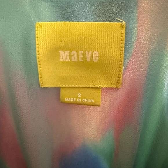 Maeve by Anthropologie Women's Size 2 Aloisia Watercolor Silk Flowy Maxi Dress - Picture 13 of 16